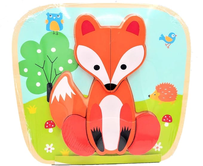 Houten Vormenpuzzel Vos - Simply for Kids - My First Puzzel - Vanaf 1 jaar