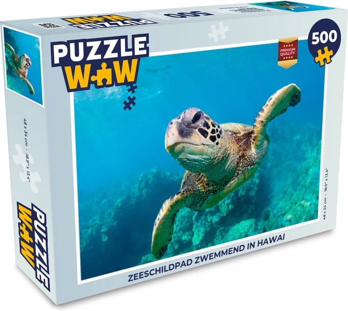 Puzzel Zeeschildpad zwemmend in Hawai - Legpuzzel - Puzzel 500 stukjes