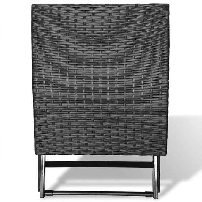 vidaXL - Kruk - inklapbaar - poly - rattan - zwart