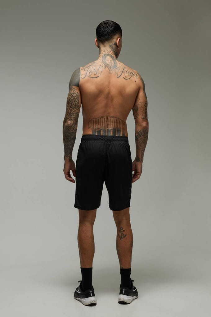 Tall Man Active Zip Pockets Stretch 7inch Gym Short | Black | Size Medium