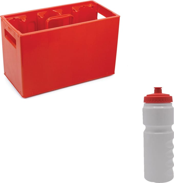 Bidonkrat Sportec rood met 10 bidons