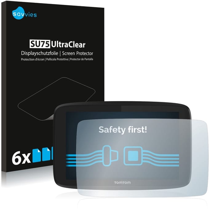 Savvies - Screenprotector voor TomTom Go Professional 620 - Folie Beschermfolie transparant 6 Stuks