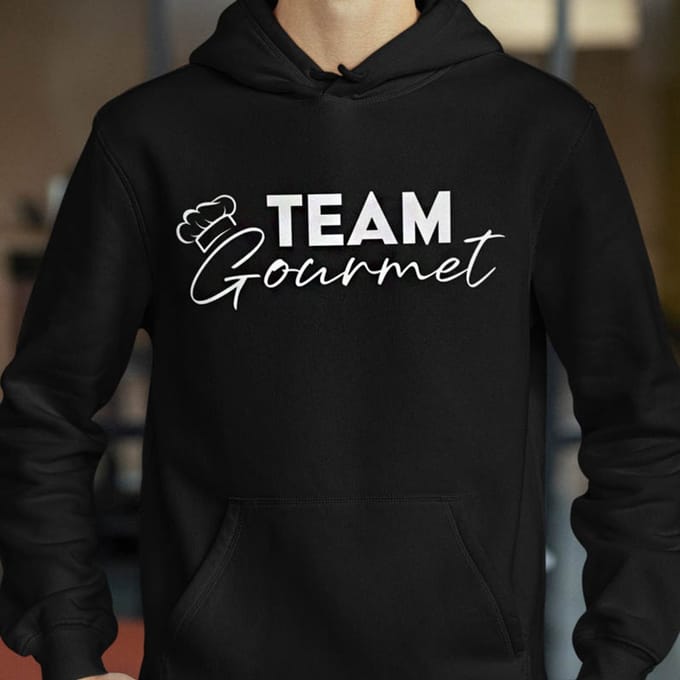 Foute Kerst Hoodie Zwart Team Gourmet - Chef’s Hat M