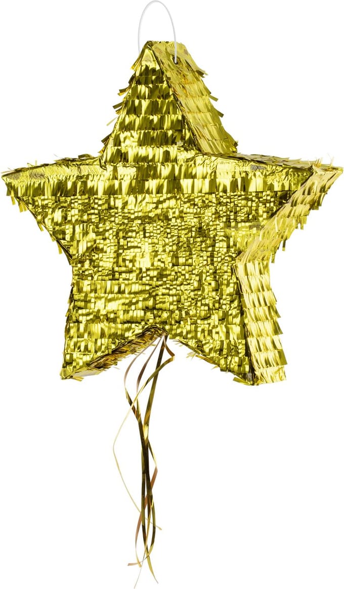 PartyDeco Pinata ster - goud - papier - 44 x 42 cm - Feestartikelen verjaardag