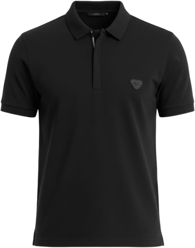 OMBRE Polo - Regular Fit - Katoen - Korte Mouw Zwart L