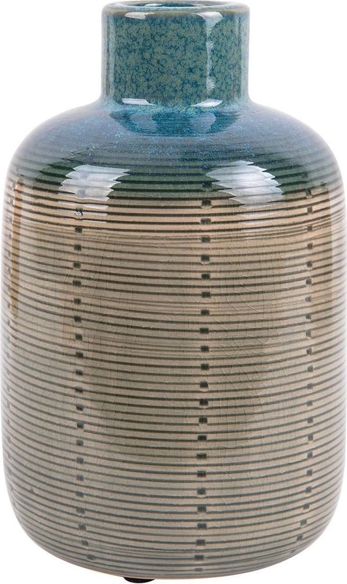 Present Time Vaas Bottle 11,7 X 18,5 Cm Keramiek Groen
