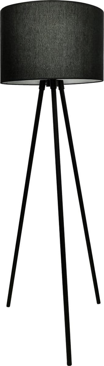 Olucia - JANOU - Vloerlamp - Zwart - Vorm: Rond