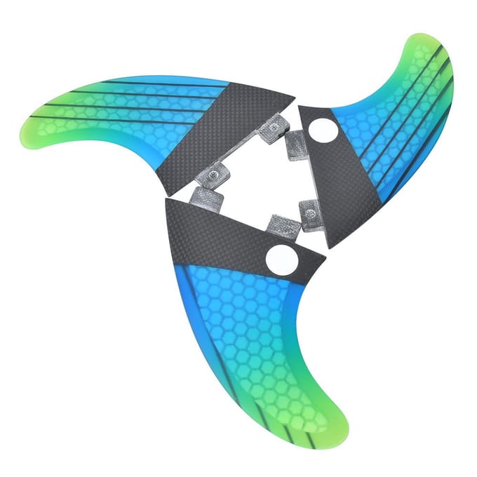 Glasvezel FCS G5 Stijlvolle Blauw Groene Gradiënt Surfplank Staartvin Flexibel Surfen Accessoire blue