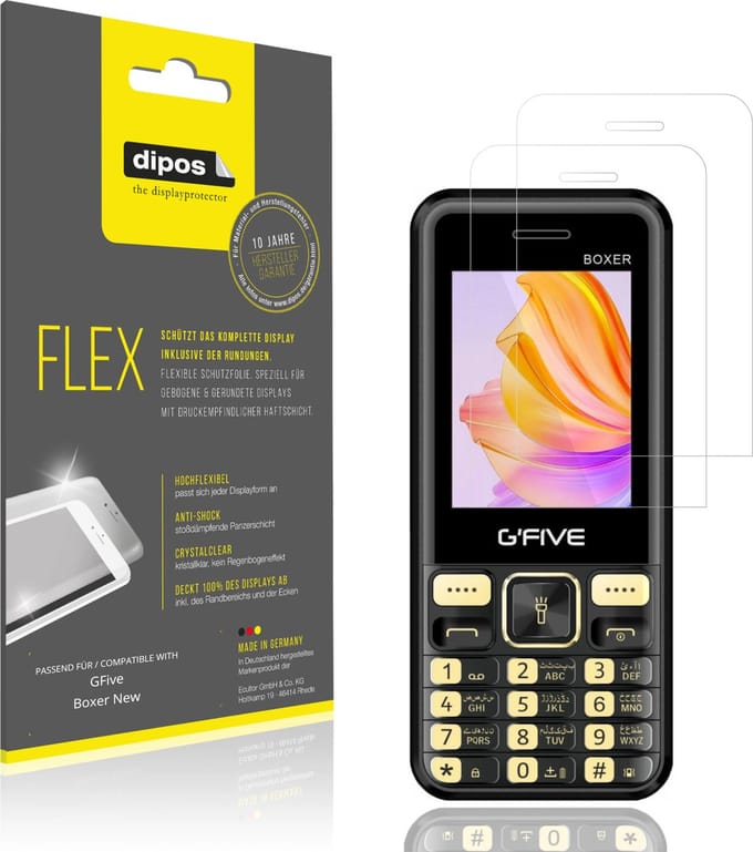 dipos – 2x Beschermfolie geschikt voor GFive Boxer New | 3D Full Cover Screenprotector | 100% Passend