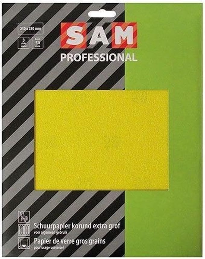 SAM professional schuurpapier droog korund extra grof - 3 stuks