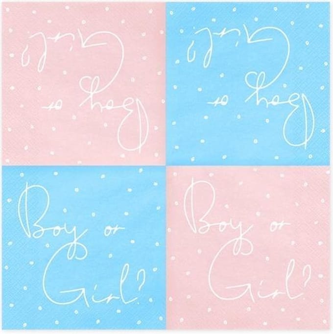 Servetten Roze/Blauw met Boy or Girl?