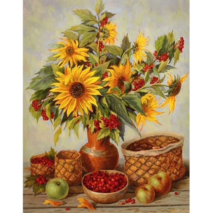 5D bricolage diamant peinture fleur résine strass ensembles broderie point de croix décor à la maison 20X30CM yellow