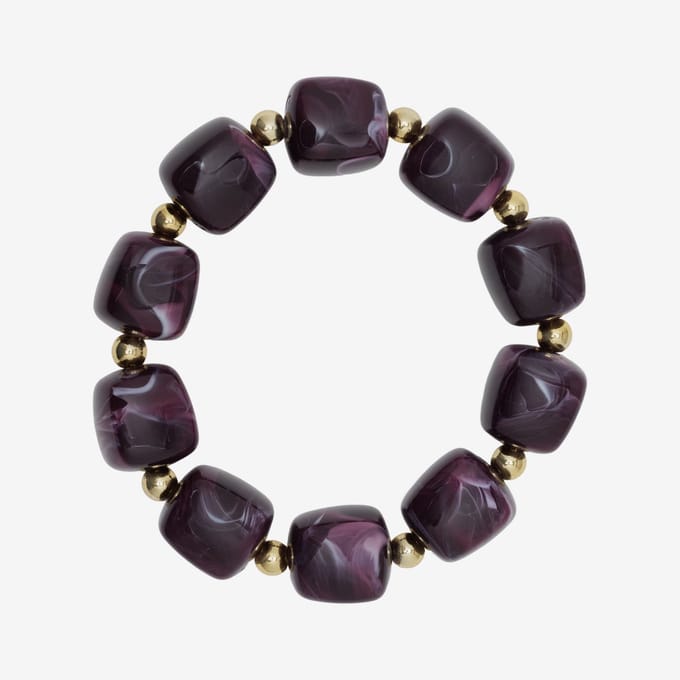 Essenza Large Beads Bracelet Dark Purple