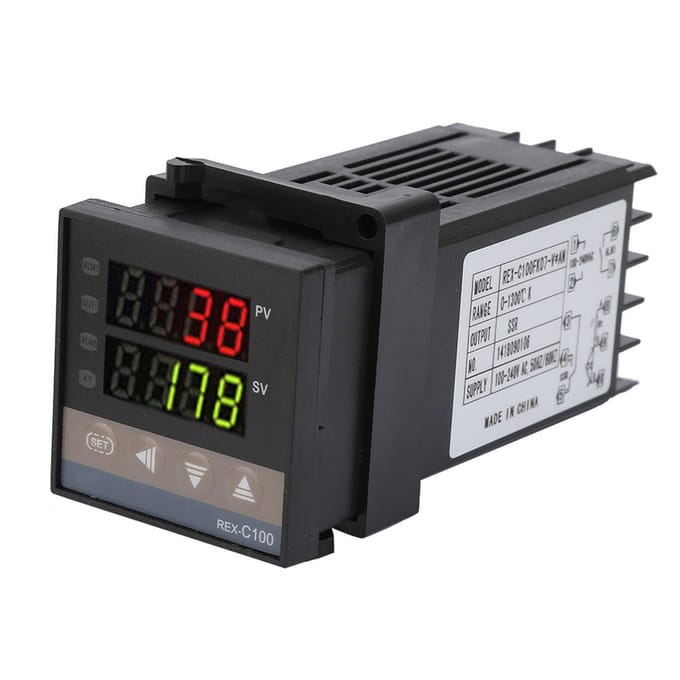 0 celsius  1300 celsius  Alarm REX C100 Digitale LED PID Temperatuurregelaar Thermostaat Kit AC110V 240V black