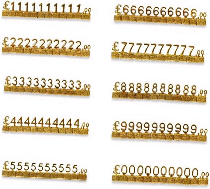 Metalen Prijskaartjes - Verstelbare Blokken - Winkelpresentatie - Modulair Ontwerp - Mini Formaat - Goud
