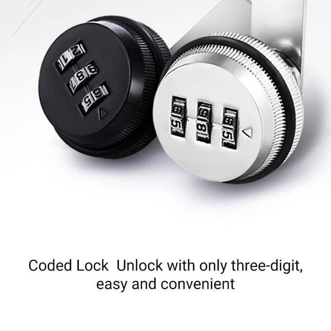 XT20 Combinatie Cam Lock Zinklegering Wachtwoord Codeslot Veiligheidssloten 3-cijferig Draaitongslot zilver