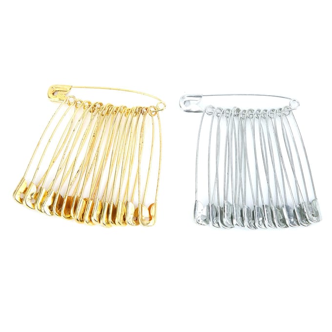 Épingles de sûreté 20 pièces Argent 20 pièces Doré Coloré Fer simplifié pour Bijoux Confection de vêtements beige