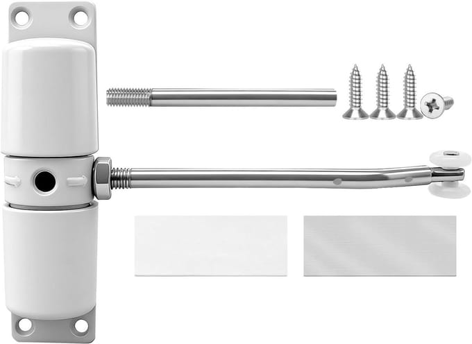 Automatische Deursluiter - Deurveer Deurautomaat - Deuren Sluiten - Instelbare Sluitkracht - 15.5 cm - Wit