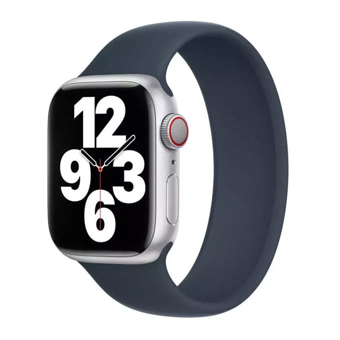 Apple Siliconen solobandje voor de Apple Watch | 44/45/46/49 mm - Maat 1 - Storm Blue