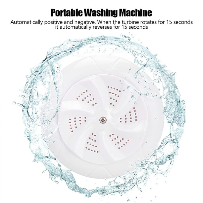 Mini Reis Draagbaar Huishoudelijk Kleine Wasmachine Ultrasoon Turbo Wasmachine Kleding  (Wit) wit