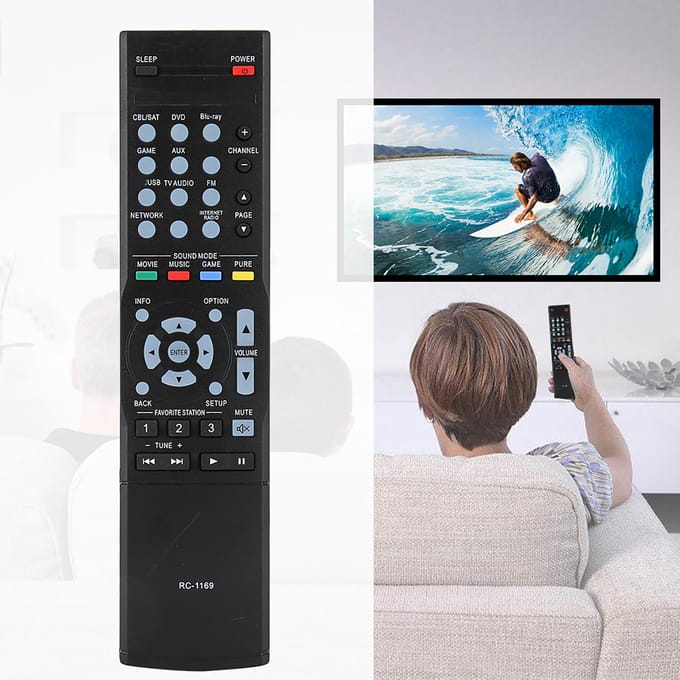 ABS Duurzaam Zwart Eindversterker Controller Afstandsbediening Vervangingsaccessoire voor DENON RC-1169 gray