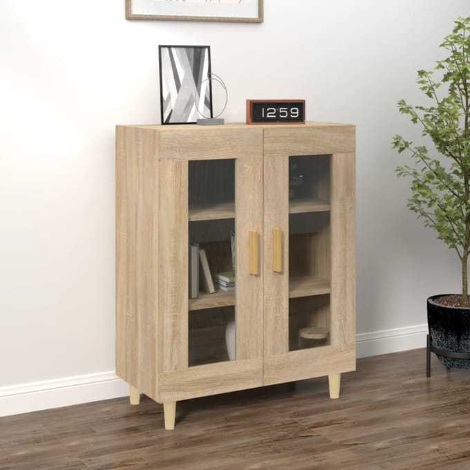 vidaXL - Dressoir - 69,5x34x90 - cm - bewerkt - hout - sonoma - eikenkleurig