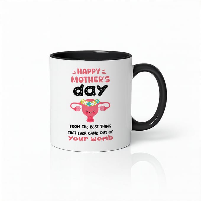Moederdag Cadeau Mok Zwart Wit - Best Thing From Your Womb - Grappig Cadeautje