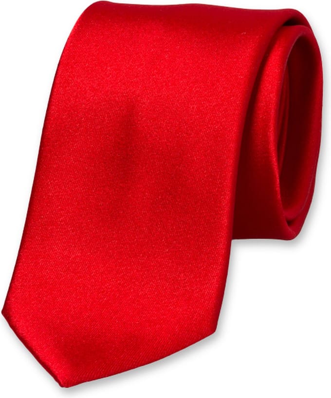 E.L. Cravatte Stropdas - Rood- 100% Satijnzijde