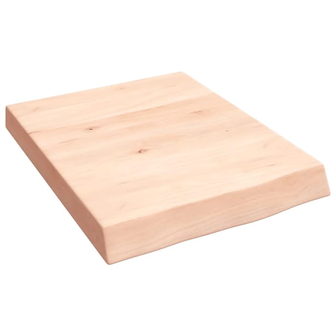 vidaXL - Wastafelblad - 40x50x(2-6) - cm - onbehandeld - massief - hout