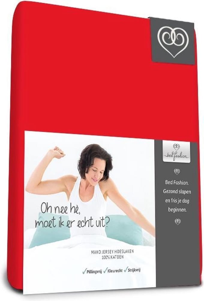 Bed-Fashion Mako Jersey Topdek Split hoeslakens 140 X 200 cm rood