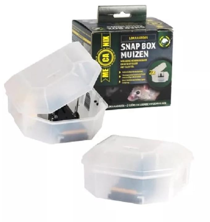 Mecanix snap box muizen met muizenval/rattenklem (2 stuks) - Effectieve Muizenval