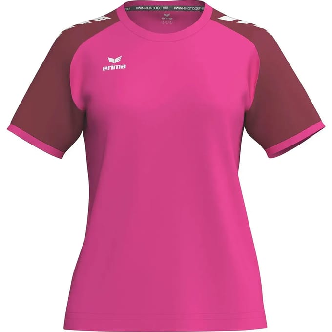 Erima Wings Shirt Korte Mouw Dames - Pink Glo / Bordeaux | Maat: 34
