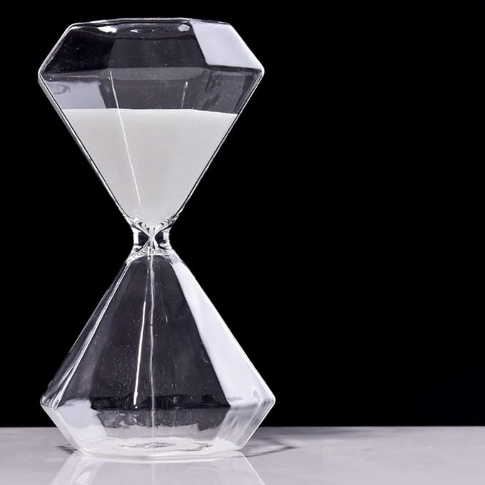 Zandloper Timer - Keukentimer Zandklok - Tijdmanagement Hulp - Diamant Vorm - 30 minuten - Wit