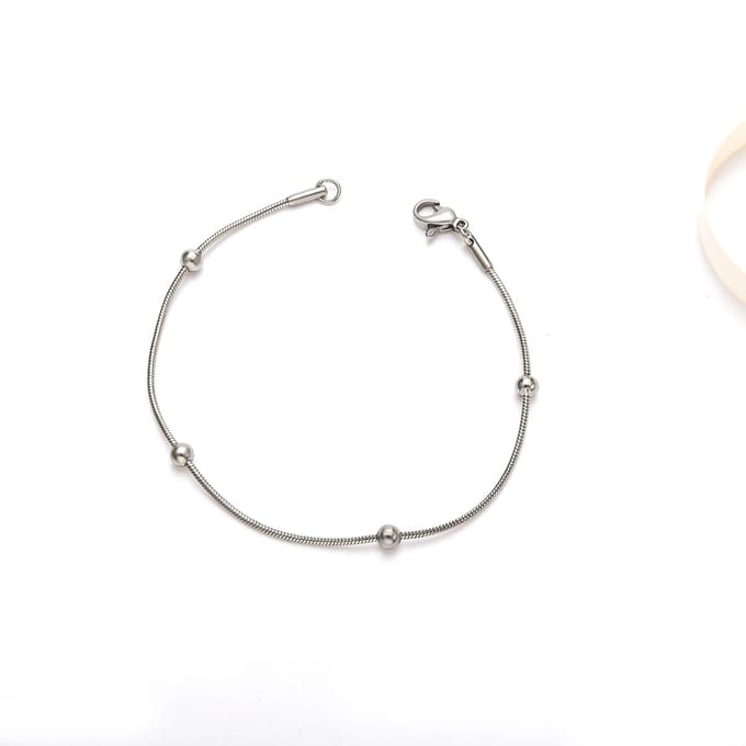 ABkettinkjes - Armbandje - Slang - Bal - Staal - RVS