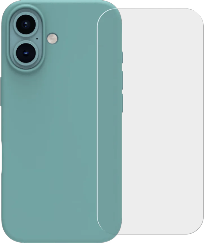 BlueBuilt Back Cover iPhone 16 Groen + Screenprotector Glas
