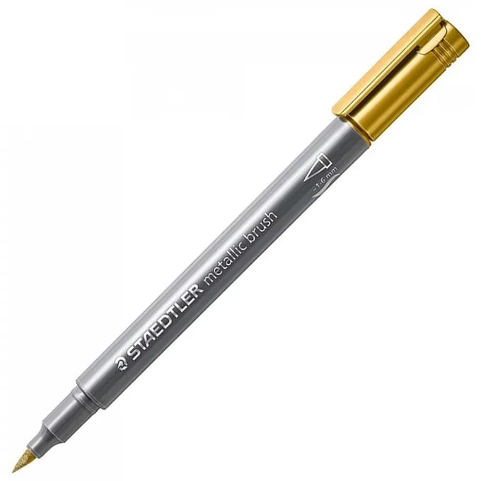 Staedtler Metallic en witte borstel 6 stuks & 1 pigment.