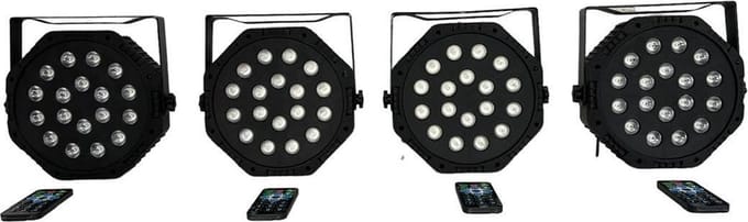 Led Par spot set 18x6W R-G-B (SET VAN 4 STUKS) MOONLIGHT