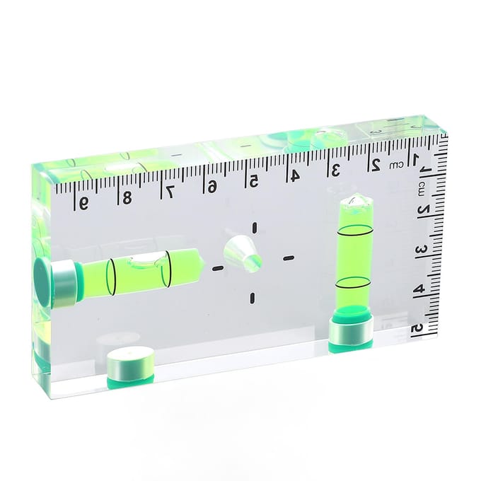 Mini Waterpas met 3 Magneten Compact Acryl Waterpasgereedschap voor Horizontale en Verticale Meting white
