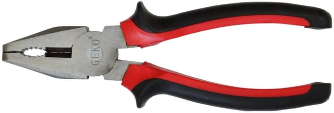 GEKO Combinatietang - Gepolijst Staal - 180mm - Rood/Zwart