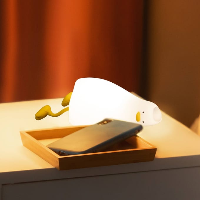 FH Lighting LED schemerlamp Ducky, eend, wit, timer, dimbaar