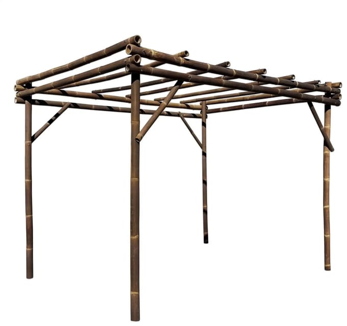 Masters of Bamboo® Bamboe Pergola Java - 2 x 2 m - Zwart - Bamboe overkapping