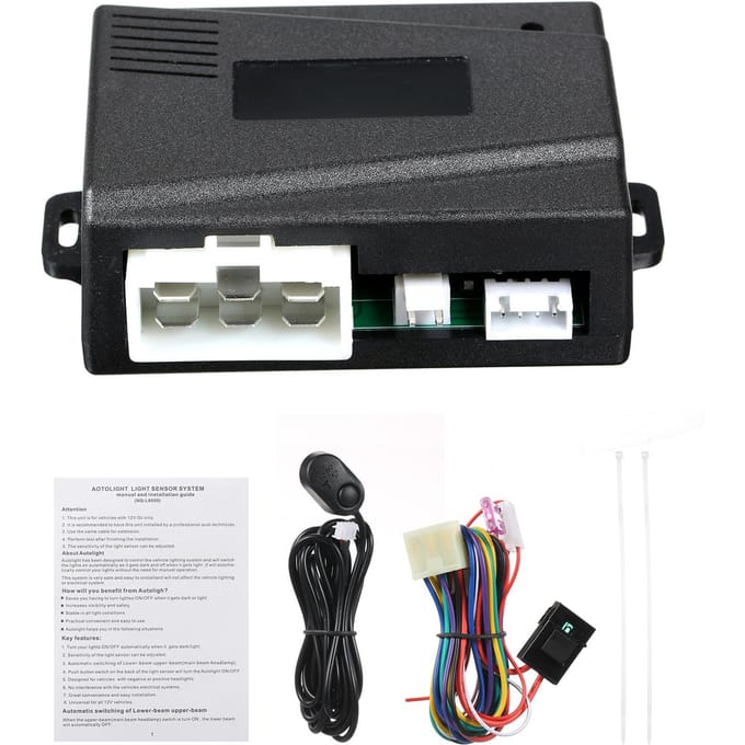 Auto Auto Licht Sensor Systeem Regelt Automatisch de Verlichting AAN/UIT door Lichtsensor voor 12V Auto black