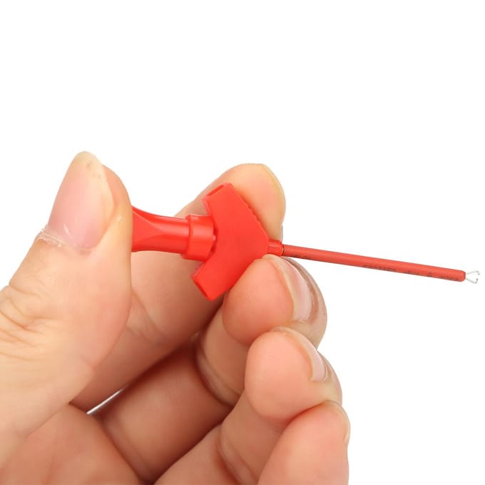 P5003 10pcs Mini Crochet de Test Pince pour SMD IC Clips de Test Jumper Accessoires Analyseur Logique red