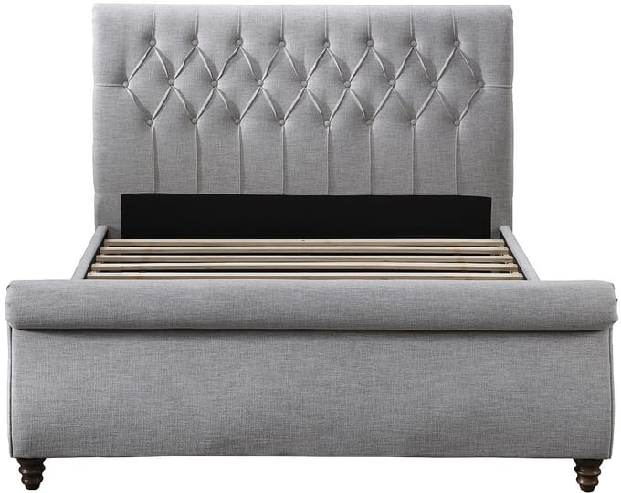 Vente-unique Bedframe stof grijs 140 x 190 cm