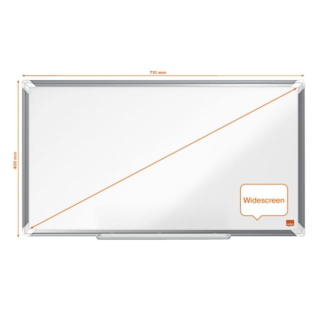 Nobo Premium Plus Widescreen Magnetisch Whiteboard Emaille - Met Pennengoot - Inclusief Whiteboard Marker - 710x400mm