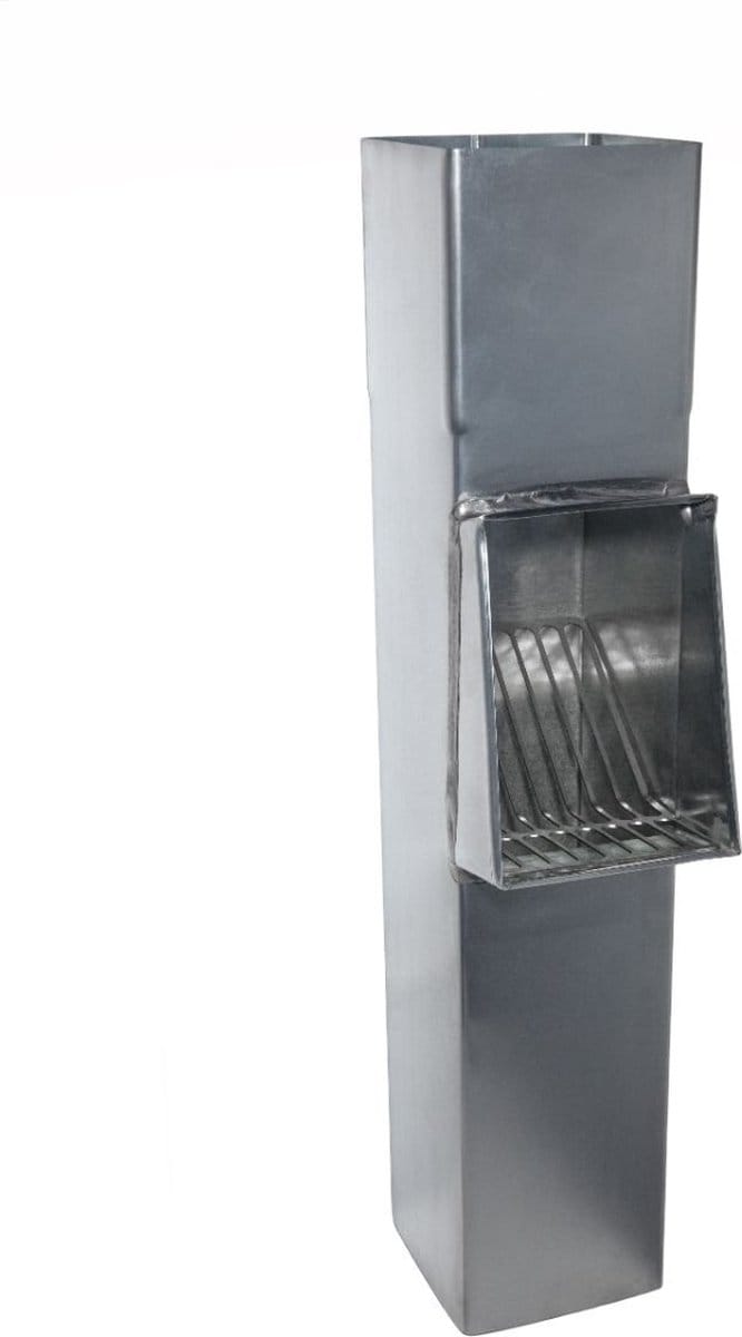 Zinken Bladvanger Vierkant met RVS Rooster | 100 x 100 mm