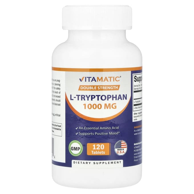 Vitamatic, l-tryptophan, double strength, 1,000 mg, 120 tablets