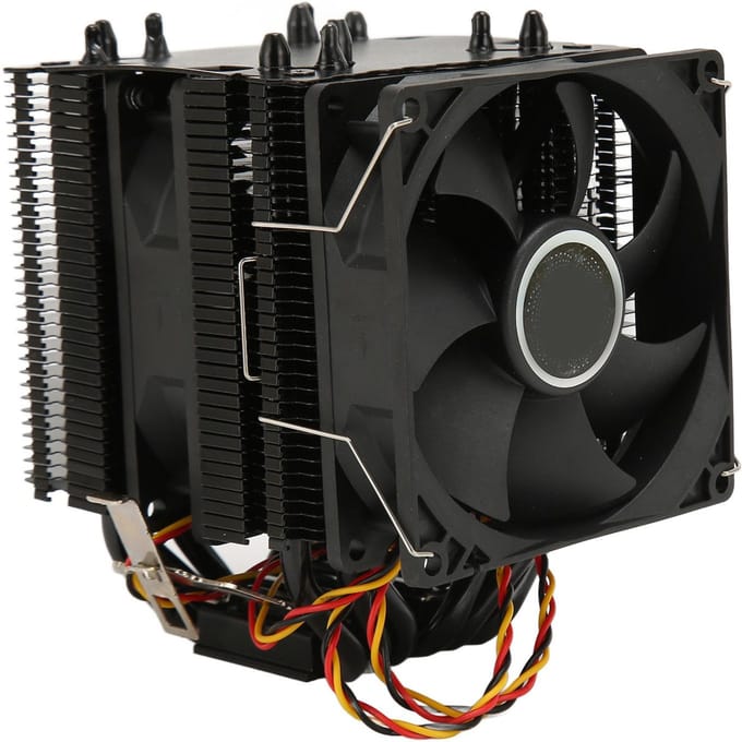 CPU-koelventilator 6 Heatpipes Stil 3-pins PC CPU-koeler met Beugel voor Intel 775 1150 1151 1155 black