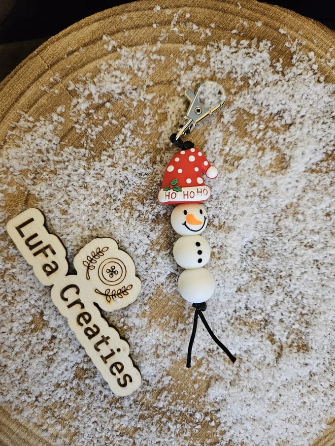 Sleutelhanger Kerst Sneeuwpop