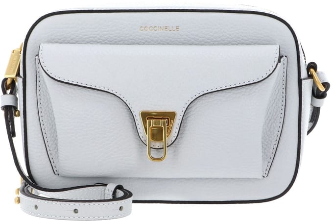 COCCINELLE Leren schoudertas Beat Soft Camera Bag Snow Lichtgrijs